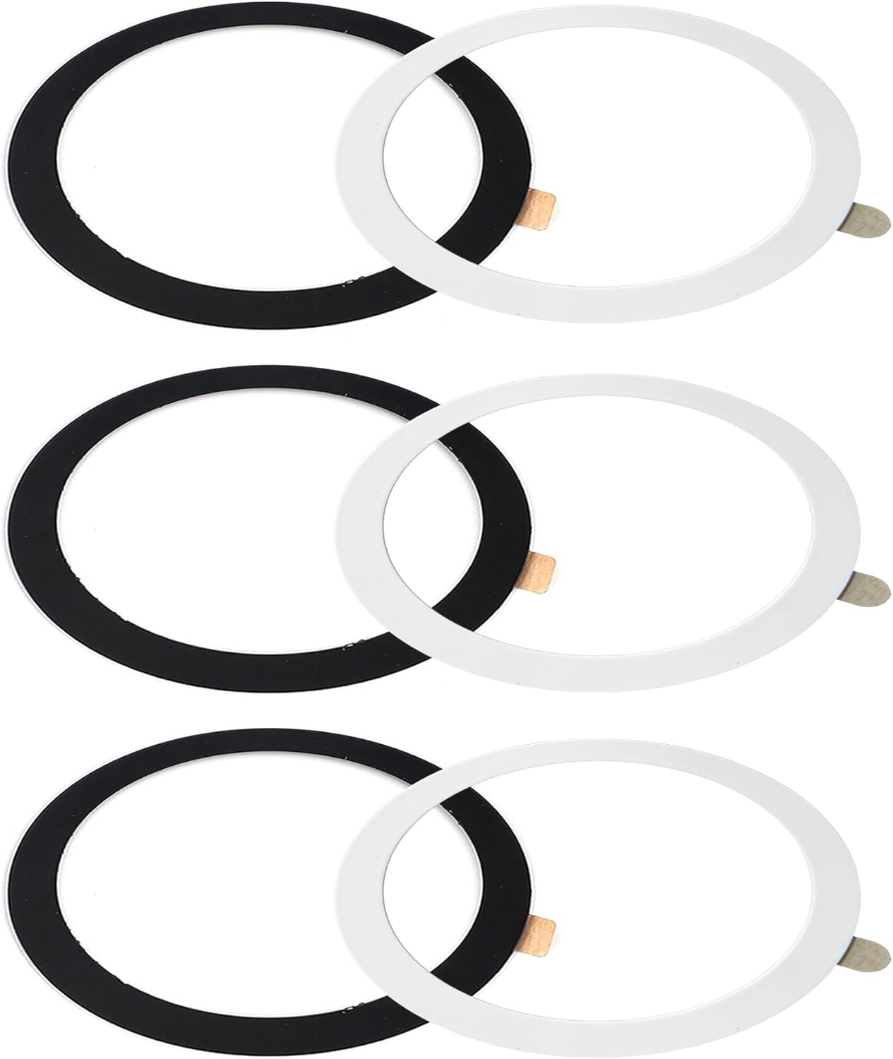 TENOC Universal Metal Ring Sticker for Magnetic Charger Compatible with iPhone/Samsung/Android All Cellphones, Magnetic Mount/Phone Holder Conversion Accessories, 3Pcs, Black