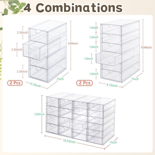 Acrylic Organizer with 20 Drawers for Office and Craft Storage
