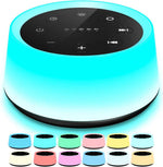 colorsnoise sound machine with 30 soothing sounds and 12 colors baby night light with memory function black