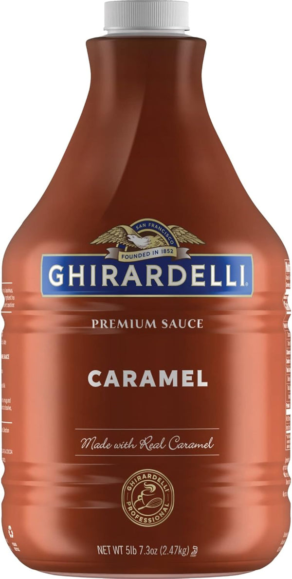 Ghirardelli 16 oz Caramel Sauce Squeeze Bottle for Lattes, Milkshakes, and Desserts, Pack of 1