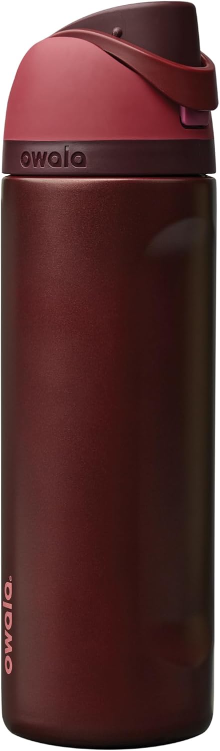 Insulated stainless steel water bottle with straw for travel and outdoor use