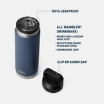 YETI Rambler 26 oz Bottle with Chug Cap and Stainless Steel Construction