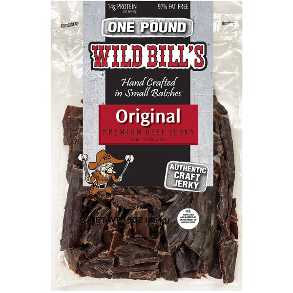 Wild Bills Hickory Smoked Beef Jerky Strips, 30-Count, 15-Ounce