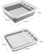 Collapsible dish drying rack for kitchen, RV, and camping use
