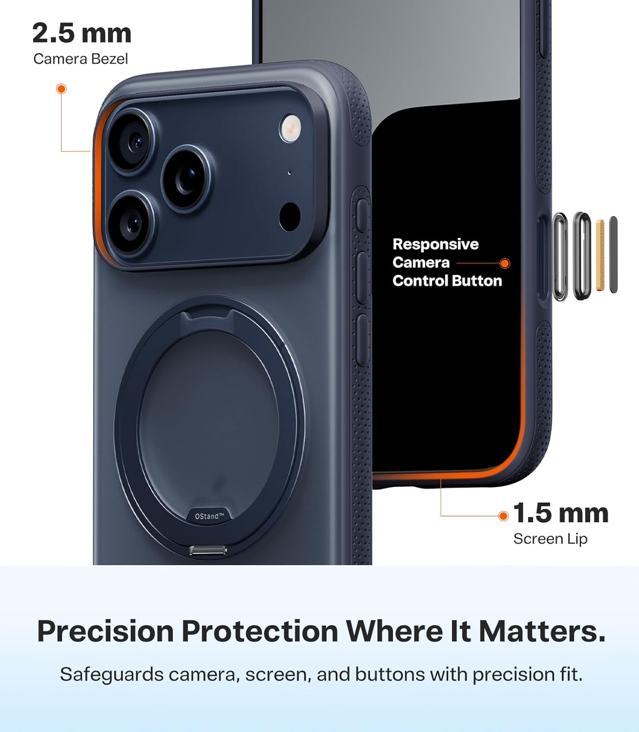 TORRAS 360 Magnetic Stand for iPhone 17 Pro Max Case, [Fit for MagSafe] [4X Military-Grade Protection] Slim Case for iPhone 17 Pro Max, 6.9", Translucent Deep Blue, Ostand O3 Fitness Series - Rayz Mart