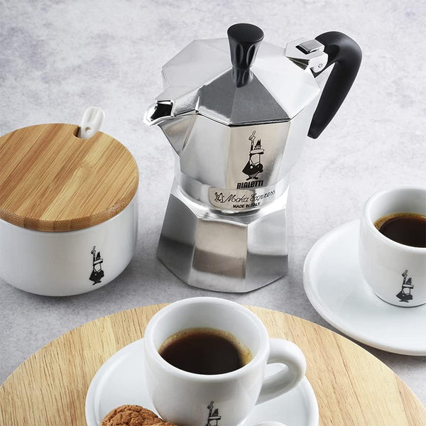 Bialetti Moka Express Stovetop Espresso Maker, Natural Silver, 6 Cups