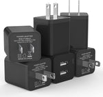 6 Pack USB Wall Charger with Dual USB Ports for iPhone and Samsung