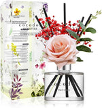 COCODOR Reed Diffuser Set with Preserved Baby's Breath with Sticks/April Breeze / 6.7oz / Scent Fragrance Oil Diffuser for Bedroom Bathroom Home Décor
