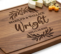 Personalized cutting board made from solid wood with deep laser engraving