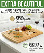 Extra Large Bamboo Cutting Board with Vertical Grain Strength Technology