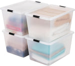 IRIS USA 4-Pack High-Capacity Clip Box Storage Bins for Home Office Classroom Organization