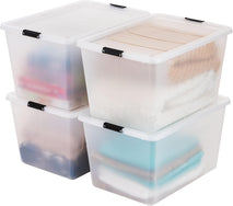 IRIS USA 4-Pack High-Capacity Clip Box Storage Bins for Home Office Classroom Organization