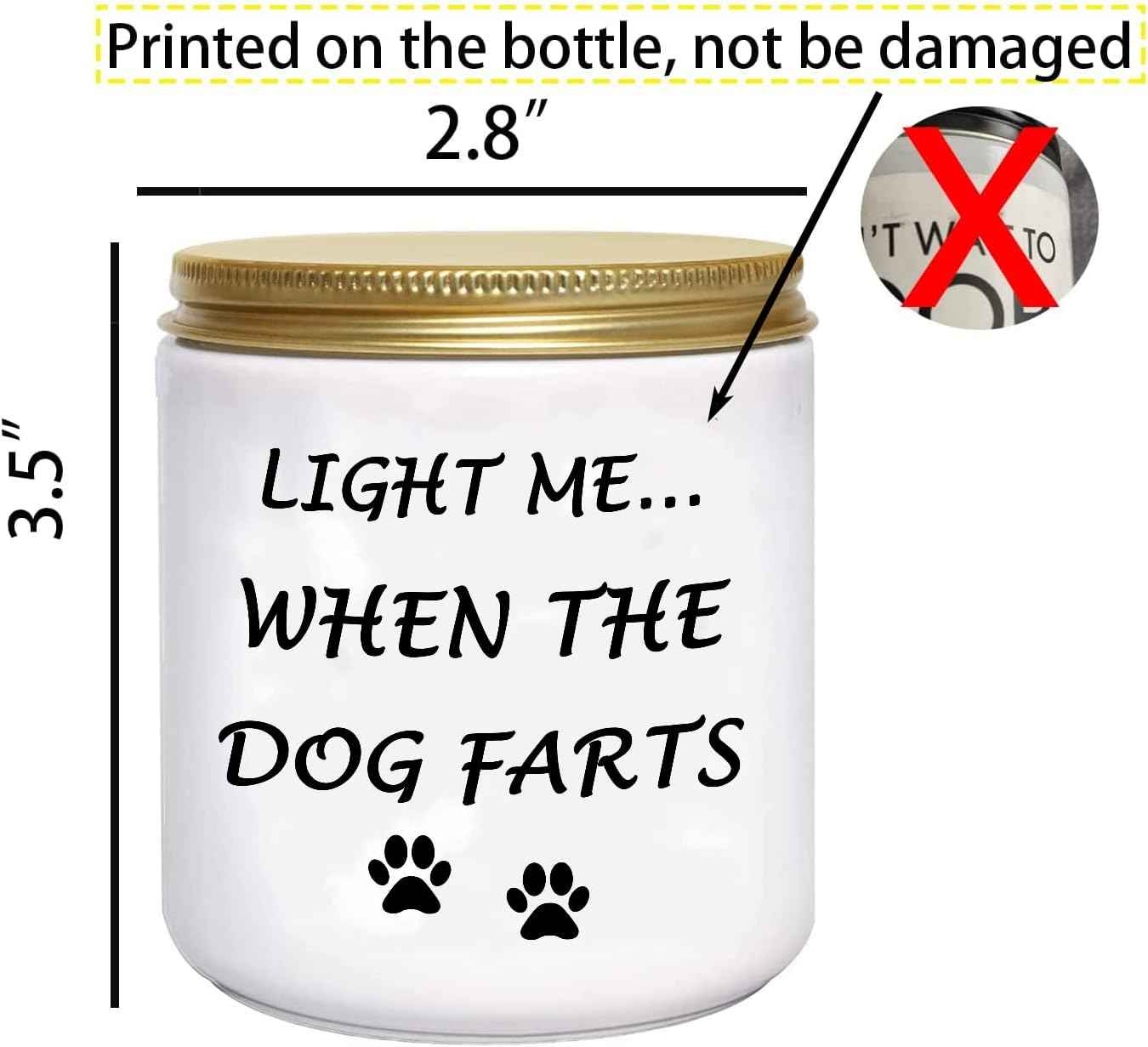 BFJLIFE Funny Gifts for Women Unique Dog Mom Dog Lovers Christmas Birthday Gifts for Her Sister Best Friend Girlfriend Wife Stocking Stuffers Light Me When Farts Lavender Scented Soy Candles