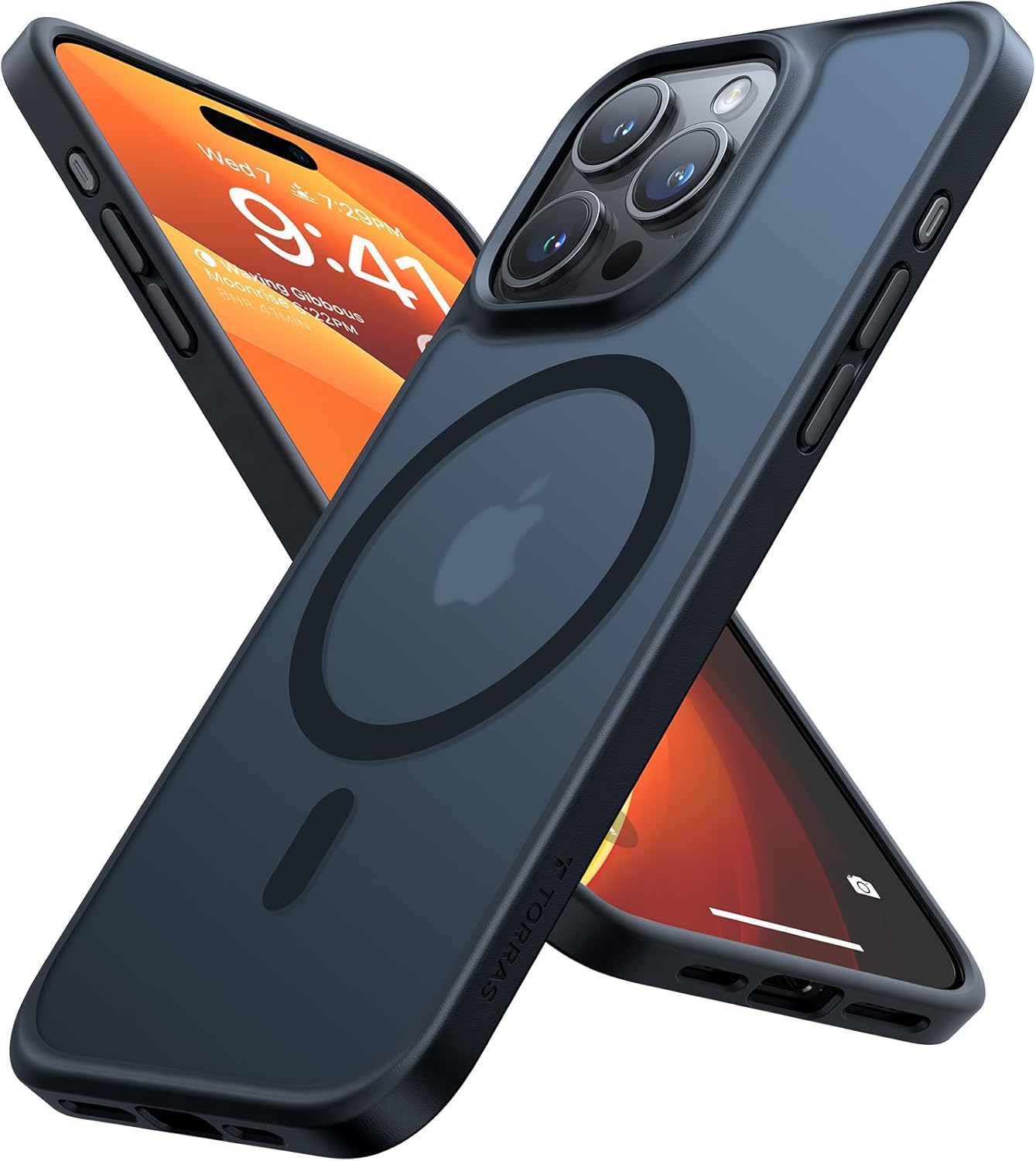 TORRAS for iPhone 17 Pro Case, Shockproof Magnetic [Camera Control][Military-Grade Protective][Fit for MagSafe] Slim Translucent Anti-Fingerprint Phone Case for iPhone 17 Pro 6.3", Deep Blue - Rayz Mart