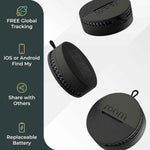 ROAM SMART TRACKER - Bluetooth Tracker & Item Locator for Keys, Wallet, Luggage, Kid & Pet Gear, (iOS, Android Compatible), No App or Subscription, Fast Setup, Waterproof | 2-Pack, Black & Blue