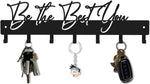 Have a Great Day Key Hooks for Wall Decoration,Delicate Fashion Black Metal Key Holder Wall Mount,Have a Great Day Key Hanger with 7 Kooks for Hallway,Office