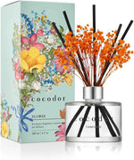 COCODOR Reed Diffuser Set with Preserved Baby's Breath with Sticks/April Breeze / 6.7oz / Scent Fragrance Oil Diffuser for Bedroom Bathroom Home Décor
