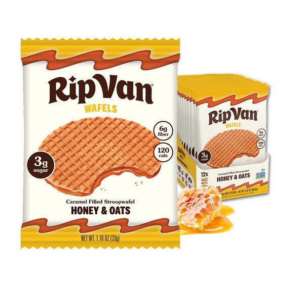 Rip Van Wafels Dutch Caramel & Vanilla Stroopwafels, 12 Count, Snack