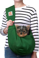 Tomkas Small Dog Sling Carrier - Classic Pocket & Classic Strap - for 3-10 lbs Pets(Black)