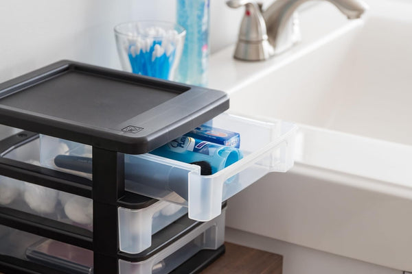 IRIS USA Plastic Stacking Desk Organizer for Home Office and Small Spaces