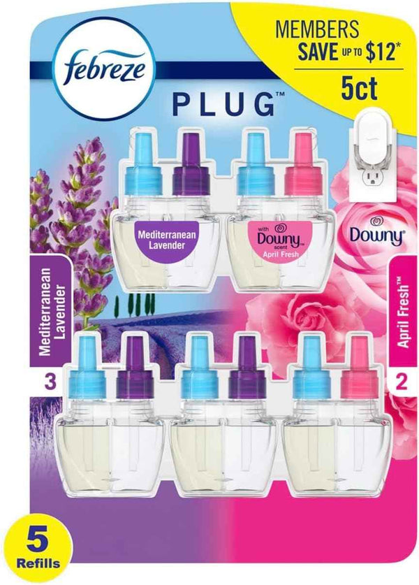 Febreze Plug In Air Freshener, Odor-Fighting Scented Oil Refill, Air Fresheners for Home and Bathroom and Kitchen, Long Lasting for Strong Odors, Sweet Watermelon Vine Scent, 0.87oz Refill, 3 Count
