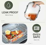 KOMUEE 10-Pack 30oz Glass Meal Prep Containers with Lids, Airtight Food Storage, Microwave, Freezer, and Dishwasher Safe
