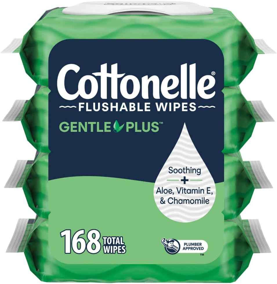 Cottonelle Fresh Feel Flushable Wet Wipes, Adult Wet Wipes, 8 Flip-Top Packs, 42 Wipes Per Pack (336 Total Wipes), Packaging May Vary