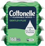 Cottonelle Fresh Feel Flushable Wet Wipes, Adult Wet Wipes, 8 Flip-Top Packs, 42 Wipes Per Pack (336 Total Wipes), Packaging May Vary