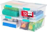 IRIS USA 6 Qt. Craft Storage Bins with Lids, 4-Pack, Made in USA, Stackable Containers