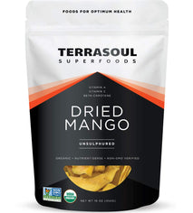 Terrasoul Superfoods Organic Dried Mango Slices, 16 Oz, No-Added Sugar, Gluten-Free, Vegan