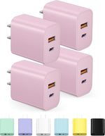 [4 Pack] USB C Charger Block Charging Block Type C Charger 20W Wall Chargers for iPhone Air/17/17 Plus/17 Pro/17 Max/16/16 Plus/16 Pro Max/15/15 Pro Max/14/13/12/Samsung/Android