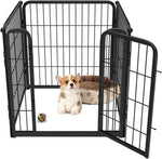 FXW Homeplus Unleashed Indoor Dog Playpen - Stress-Free and Safe Play, Heavy Duty 24 Inch 6 Panels Dog Pen for Puppy and Small Dogs, Black│Patented