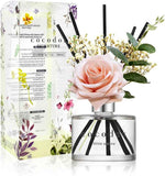 COCODOR Reed Diffuser Set with Preserved Baby's Breath with Sticks/April Breeze / 6.7oz / Scent Fragrance Oil Diffuser for Bedroom Bathroom Home Décor