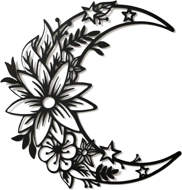 EZ4ENCE Butterfly Decoration Wall Art Boho Home Decor Hanging Appearance Metal Flower for Bedroom Living Room Wall,Black(Medium)