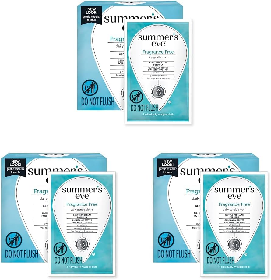 Summer's Eve Ultimate Odor Protection Daily Feminine Wipes, Gentle pH-Balanced Formula with Boric Acid Cleanses & Removes Vaginal Odor, Individually Wrapped Body Wipes, 12 Count