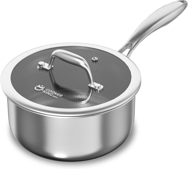 3 quart stainless steel saucepan with lid for all stovetops