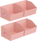 Closet Organizers Bins 6 Packs - Large Closet Shelf Organizer with Handles, Fabric Trapezoid Storage Bins, Collapsible Storage Cubes for Clothes, Towels, Light Gray