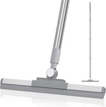 180° Rotating Floor Squeegee with 52'' Long Handle for Floor, Window, and Bathroom Cleaning (White)