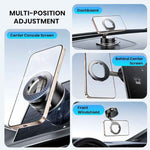 BISART Vacuum Magnetic Car Phone Holder – 360° Rotatable, Reinforced 96LBS Suction Cup Mount Compatible with MagSafe for iPhone & Android, Portable for Car, Gym & Mirror (A7-Black)