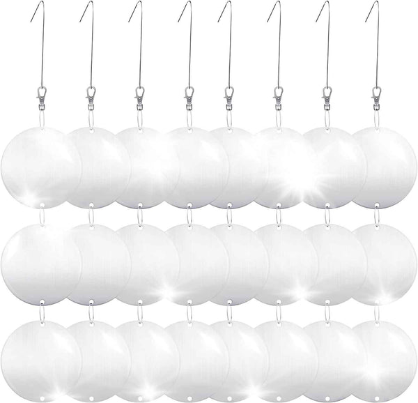 Hedoc Reflective Bird Scare Discs Set, 24PCS Large Double-Sided Bird Deterrents for Outside, Bird Reflectors to Keep Birds, Woodpeckers, Pigeons Away from House, Outdoor Garden, Patio and Yard