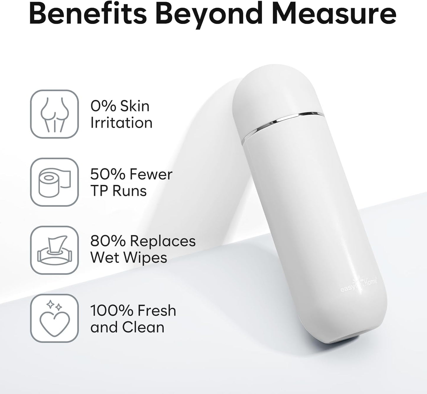 Easy@Home Portable Bidet for Travel: Handheld Sprayer Kit - Personal Hygiene Peri Bottle for Women & Men | Perineal & Postpartum Care Essentials | 380mL (12.8 oz) Large Capacity Bottle | EPB-01 Grey