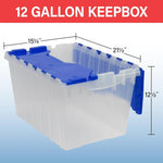 Akro-Mils 12 Gallon KeepBox Storage Container with Lid, Clear Plastic, 21.5 x 15.25 x 12.5 inches