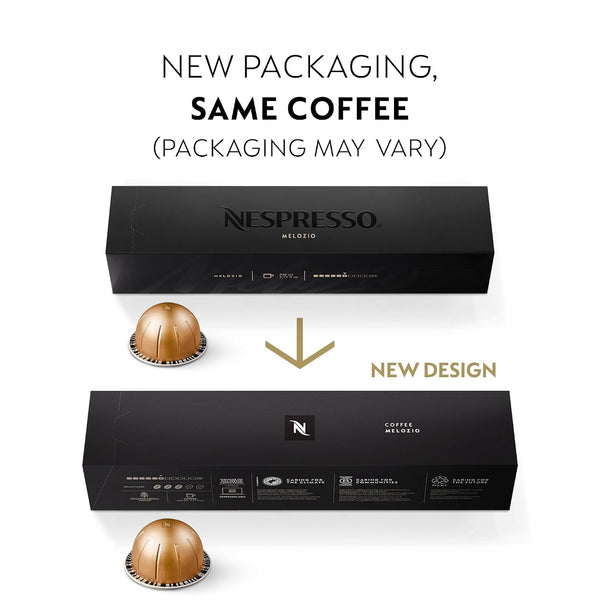 Nespresso Capsules Vertuo Melozio Medium Roast Coffee 30-Count Pods