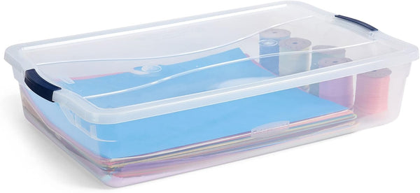 Rubbermaid Cleverstore 42 Quart Stackable Plastic Storage Bin Set