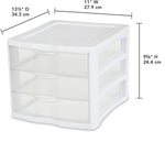 Sterilite 4-Pack 3 Drawer Unit Stackable Plastic Organizer for Home Office Storage