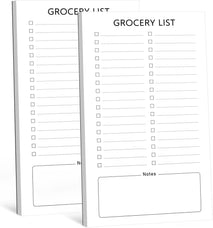 Grocery List Magnet Pad for Fridge, 2 Pack Magnetic Notepads for Refrigerator, Magnetic Grocery List Pad for Fridge, Full Magnet Back Shopping Lists, 60 Sheets Per Note Pads
