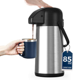 Large capacity stainless steel coffee carafe for hot drinks and tea