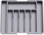 Lifewit Large Silverware Drawer Organizer, Expandable Utensil Tray for Kitchen, BPA Free Flatware and Cutlery Holder, Adjustable Plastic Storage for Spoons Forks Knives, Large, Black