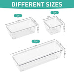 WOWBOX Clear 6-Pack Acrylic Drawer Organizer Set with Premium Material and Stackable Design