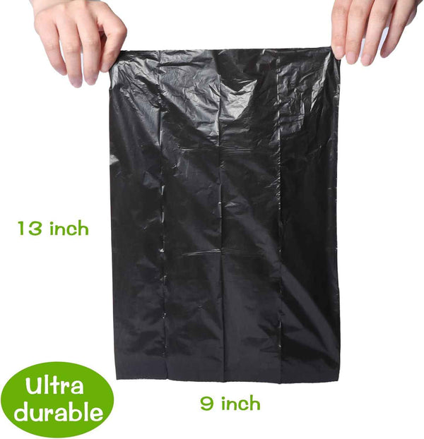 Dream&Glamour strong poop bags, 300-count, 9" x 13", extra thick, leak-proof, odor-proof, bone-shaped dispensers